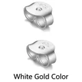 Pair of S925 sterling silver butterfly earring backs in white gold finish - Disc / 5mm / White Gold