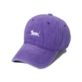 Vintage purple washed cotton baseball cap with cute white puppy embroidery for women - 58cm / Purple