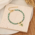 1# Green Beaded Turtle Pendant (1# Shell)