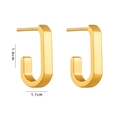 Polished gold U-shaped geometric titanium earrings measuring 1.6cm by 1.1cm - Titanium Steel Type E (U Shape 1.6x1.1cm)