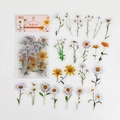 Daisy series PET stickers for journaling featuring 40 pieces of floral DIY decorations - Daisy Blooms