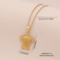 Goldene Halskette aus Edelstahl mit Schildkrötenanhänger sowie Größen- und Gewichtsangaben - Schildkröten-Stil