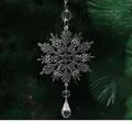 Transparent acrylic snowflake drop Christmas tree ornaments, length 195mm, set of 10 - 195mm Snowflake Water Drop
