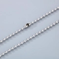 Polished silver stainless steel ball chain with connector for DIY jewelry - 4mm Bead Diameter (KN93487-Z)