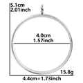 Silver stainless steel round glass locket pendant with dimensions 5.1cm height and 15.8g weight - Inner Diameter 40mm - Cavity Thickness 3.5mm / Steel