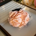Elegant light pink satin lily flower hair claw clip for a sweet feminine aesthetic style - Hair Claw (58) / Pink