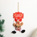 Appendiporta natalizio con renna in peluche e scritta Merry Christmas in rosso e bianco - Alce