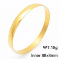 Gepolijste gouden 8mm roestvrijstalen armband, binnendiameter 68x88mm, gewicht 18g - 68x8mm Goud(KB186966-LO) / Los item