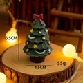 Mini sapin de Noël en résine avec étoile et nœud, décoration festive de 6,5 cm de haut - No.10 Sapin de Noël décoré