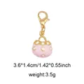 Pink handbag shaped enamel charm with golden lobster clasp for bags and shoes decoration - Style 25 Handbag