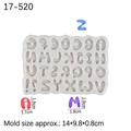 Alphabet silicone mold with A-Z letters for cake decorating and resin DIY crafts - Style 3 (Uppercase) / Gray