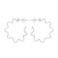 Elegant wave-shaped silver earrings in S925 sterling silver with a unique geometric design - Wavy Earrings / Platinum Plated