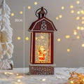 Red 30cm Christmas snow globe lantern with Santa Claus and festive glitter effect - Red - Santa and Tree (Type C)