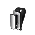 Minimalist car visor sunglasses clip in classic black and silver finish with card holder - Black Silver