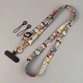 Adjustable crossbody phone strap with vintage totem pattern fabric and metal clips - Auspicious Cloud