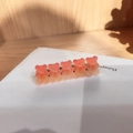 Gradient gummy bear hair clip with sugar coating texture and gold metal base - Orange Yellow Gradient