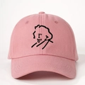 Rosa Baumwoll-Basecap mit minimalistischer Einstein-Stickerei und verstellbarem Riemen - Einheitsgröße / Dunkelrosa
