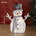 Leuchtende Plüsch-Schneemann-Weihnachtsdeko mit warmen LED-Lichtern und Schal 70cm - 75CM Schneemann mit grauem Schal
