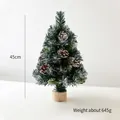 Mini árbol de Navidad artificial de 45cm con piñas y puntas blancas escarchadas - Árbol de Piñas Nevadas de 45cm