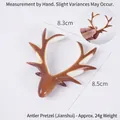 Realistic PVC deer antler pretzel bread model keychain with brown crust detail - Antler Pretzel - No Hook