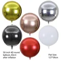50 inch 4D round metallic foil balloons in multiple colors with reflective mirror finish - 50 inch / Gold
