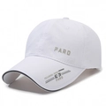 Breathable quick-dry white baseball cap with black trim and FARD letter embroidery - Adjustable / White