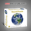 Puzzle rotondo 1000 pezzi a tema Terra per adulti e bambini con arte del globo ad alta densità - Terra