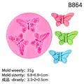 Stampo in silicone a farfalla rosa per decorazioni torte e resina con dimensioni - Modello 1-B864 / Rosa