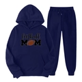 Ensemble de survêtement en polaire bleu foncé avec sweat à capuche football MOM - S (L) / Haut Et Bas / Bleu marine (Football MOM)