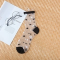 Transparent black star pattern mesh socks for women with stylish cotton ankle cuffs - Black Snowflake/Star