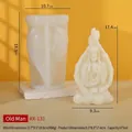 Silicone mold for bearded old man bust candle and gypsum DIY home decor statue - Feather-Old Man