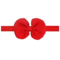 Red chiffon bow headband for baby girls with comfortable elastic fabric band - Red