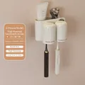 Porte-brosse à dents mural blanc crème pour deux avec gobelets magnétiques - Deux Gobelets