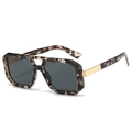 Lunettes de soleil carrées rétro avec monture écaille et détails dorés - Monture Écaille Verres Gris Noir