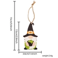 Houten Halloween kabouter met toenaarshoed en ketel, afmetingen 15cm hoog, hanger - Kabouter met Toverpot