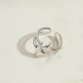 Anillo estrella plateado de estilo vintage francés con diseño multicapa ajustable - Color Platino Estrella de Mar (JZ0414)