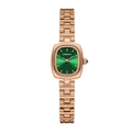 Montre pour femme style vintage avec bracelet en métal or rose et cadran rond vert - Or Rose Cadran Vert (ADS-S035JVJG)