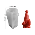 Christmas gnome silicone mold with red finished candle showing snowflake hat details - NO.2 Santa Claus Gnome Style