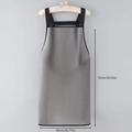 Waterproof grey kitchen apron with black straps and side towel design for cooking - TPU Waterproof Apron-No Pattern No Pocket