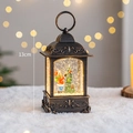 Vintage Christmas snow globe lantern music box with Santa and tree, 13cm bronze decor - Tree and Child (Lantern)