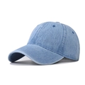 Washed denim baseball cap in light blue with classic six-panel structure and curved brim - Adjustable / Washed Light Blue