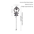 Retro oversized cast iron dinner bell with vintage scrollwork and hanging rope - Spear Tip Hanging Bell 8425