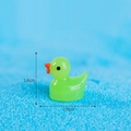 Miniature fluorescent green resin duck figurine for micro landscape decor, 1.8cm wide - Green