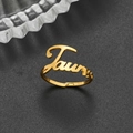 Anello regolabile in acciaio inossidabile placcato oro 18K con nome Jaxon - Aperto Regolabile / Toro Oro