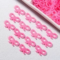 Pink beaded bow charm for DIY cream phone case and handmade jewelry crafting - 1x1.8cm / Rose Pink
