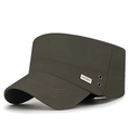 Quick-drying army green flat top military cap with metal HEYHAT side plate and eyelets - Army Green