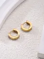Polished 18K gold-plated titanium huggie earrings in a chunky minimalist design - Gold Classic Round Huggie