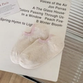 Beige invisible boat socks featuring a pink bow tie detail and anti-slip ribbed cuff - One Size / Pink Trim