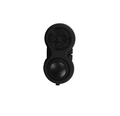 Stress relief fidget controller toy in black finish with silicone buttons and joystick - All Black with OPP Bag and String