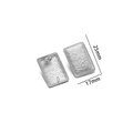 Silver rectangular earring with textured finish and 25mm height for jewelry making - 17x25mm Dotted Rectangle Studs / Steel